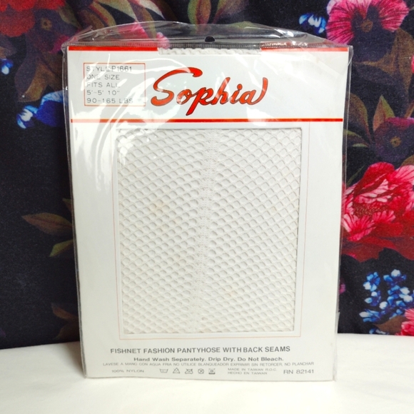 CLEARANCE Sophia Fishnet Stockings Lot OF 5 White Side Seams Back Seams Vintage - Picture 9 of 17